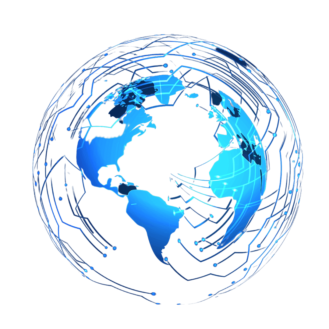Illustration of a connected digital globe